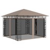 vidaXL Gazebo Outdoor Canopy Party Tent with Mosquito Net - Patio Pavilion, Powder-Coated Steel Frame, Taupe, 9.8 x 9.8 x 9 Ft - 2 of 4