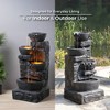 Teamson Home 33" Metal and Polyresin 4-Tier Cascading Fountain with Bowls and Stacked Stones Dark Gray - 4 of 4