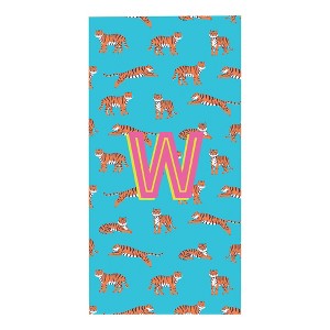 Personalization Mall Tiger Print Initial 30x60 Beach Towel - 1 of 2