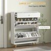 Munora Narrow Shoe Storage Cabinet with Wave-like Panels and Adjustable Shelves for 12 Pairs of Shoes, White - 4 of 4