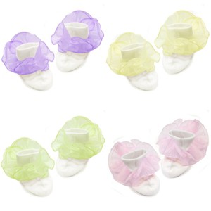 Wrapables Lil Miss Mia Organza Ruffle Socks for Toddler Girl, Set of 4 (Size 4-6) - Purple, Pink, Yellow, Green - 1 of 4
