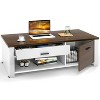 Yukimo Modern Coffee Table with Front and Back Drawers, Storage Compartments for Living Room, Bedroom & Office - 4 of 4