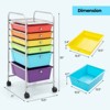 Costway 6 Drawer Rolling Storage Cart Scrapbook Paper Office Organizer  Yellow/Black/Clear/MultiColor/Colorful/Macaron/Mixed Pink/Mixed Black/Hot Pink - 3 of 4