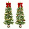 6FT Artificial Cedar Topiary Trees (Set of 2) - Outdoor & Indoor Faux Pine Cypress Plants for Home Front Door, Porch, Office - 2 of 4