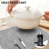 Aoibox Faux Leather Heat Resistant Placemats Set of 6, Waterproof Wipeable Dining Mats for Indoor & Outdoor Use, Easy to Clean in Light Grey - 2 of 4