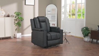 COMHOMA Power Recliner Chair Electric Massage Recliner Sofa with Led PU Leather Reclining Chair - Thumbnail 2
