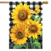 Checkered Sunflowers Summer House Flag Floral Everyday 28" x 40" Briarwood Lane - 2 of 4