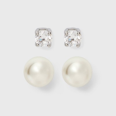 925 Sterling Silver Zirconia Stud Earrings – Set Of 3 Pairs (3mm, 4mm, 5mm)