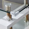 CAVINAS Console Table with Tempered Glass Top,Entryway Table with Storage Shelf,Console Table for Living Room - 4 of 4