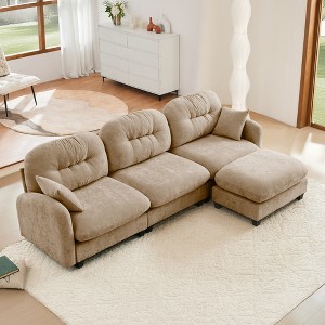 DOMETOUR Modular Sectional L Shaped Couch With Ottoman, Premium Chenille Fabric,Tufted Cushion Backrest Design for Bedrooms Living Rooms - 1 of 4