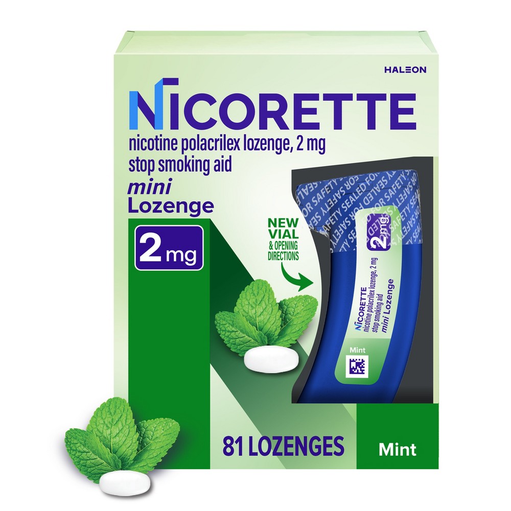 Nicorette 2mg Stop Smoking Aid Nicotine Mini Lozenge - Mint - 81ct