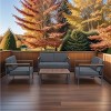 Nestfair 4pc Metal Frame Outdoor Patio Conversation Set with Acacia Wood Top Dark Gray - image 3 of 4