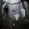 Outdoor Halloween Decorations 8-Piece Set, Hanging Ghosts Decor and Cobweb and Gravestone with Lighted Up Eyes, Scary Ghost Flying for Yard Patio - 2 of 4
