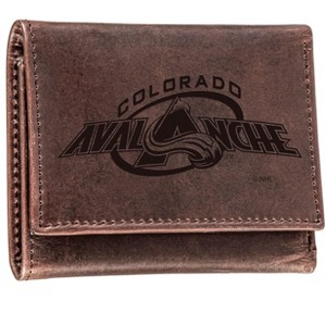 Evergreen NHL Colorado Avalanche Brown Leather Trifold Wallet Officially Licensed with Gift Box - 1 of 1