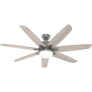 Hunter Fan 60" Wilder Ceiling Fan with LED Light Matte Silver : 7 Blades, 6 Speeds, Quiet Motor - 1 of 4