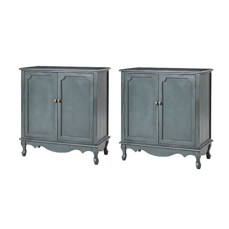 Hippe 34"Tall-2 Door Farmhouse Style Accent Cabinet with Adjustable Legs Set of 2|Hulala Home, 1 of 11