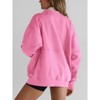 Imily Bela Womens Oversized Fleece Half Zip Stand Collar Long Sleeve Thumb Hole Pullovers with Pockets - 4 of 4
