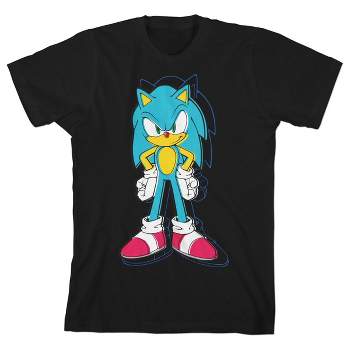 Sonic the Hedgehog Modern Characters With Logo Youth Boy's Royal Blue  T-Shirt-XS