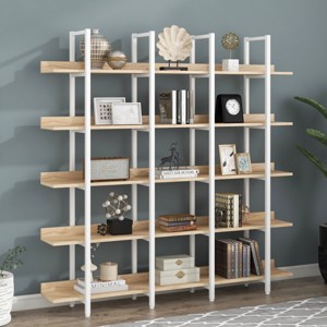 70.9" Freestanding Storage Bookshelf,5-Tier Open Bookcase with Shelves and Metal Frame,Vintage Industrial Style Living Room Shelf-Baofuwish - 1 of 4