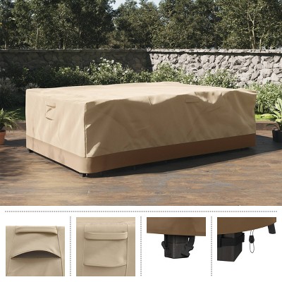 Beige Heavy-Duty Outdoor Furniture Cover with UV Protection