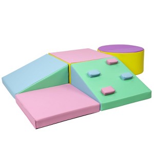 Toddler Foam Climbing Blocks Set, Indoor Climbing Set for Crawling and SlidingIndoor, Activity Playset for Kids, Climbing Toys for Ages 1-3 - 1 of 4