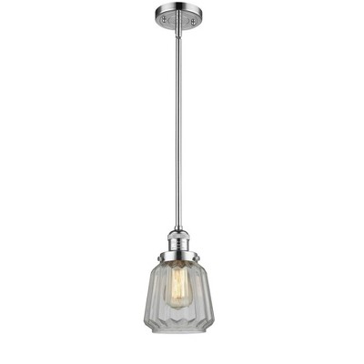 Chatham - 1 Light Stem Hung Mini Pendant In Art Deco Style-8 Inches Tall and 7 Inches Wide