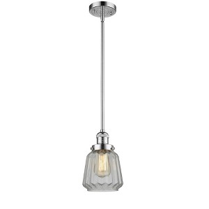 Chatham - 1 Light Stem Hung Mini Pendant In Art Deco Style-8 Inches Tall and 7 Inches Wide - 1 of 1
