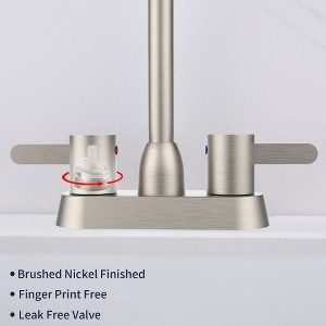Silver Dual-Handle Centerset Bathroom Sink Faucet, Ideal for RVs and 3-Hole Installations - 1 of 4