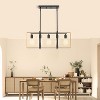 Coucheta Adjustable Kitchen Island Chandelier Collection - Black Metal with Rattan Shades, Farmhouse Modern for Dining Room - 4 of 4
