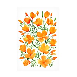 Rosana Laiz Blursbyai 'Watercolor California poppies' Canvas Art - 1 of 4