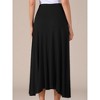 INSPIRE CHIC Women's Casual Elastic Waist Drawstring Stretchy Flare A-Line Maxi Skirt - 4 of 4