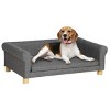 LAOTIES Modern Dog Couch Bed for Medium and Large Dogs,Elevated Pet Sofa with Removable Washable Cushion,Faux Linen Dog Furniture - 4 of 4