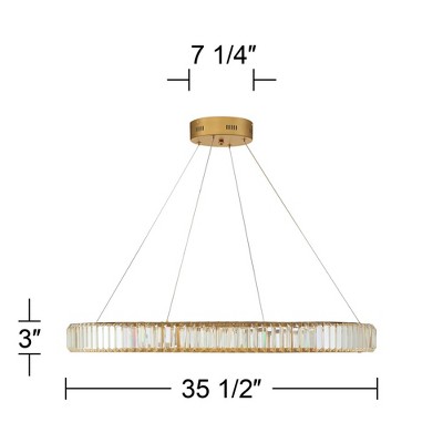 Vesta 39'' Gold Crystal LED Ring Pendant Light