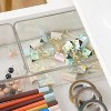 Martha Stewart 3pc Plastic Stackable Storage Boxes with Light Natural Paulownia Wood Lids Clear: Desk Drawer Organizer Set - 3 of 4