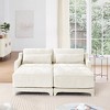 Christopher Knight Home Rex 73" Chenille Upholstered 2 Seat Sectional Sofa with Two Ottomans - 2 of 4