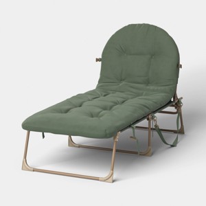 Folding Padded Outdoor Portable Beach Lounge Chair Green