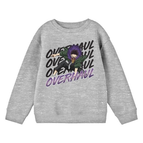 My Hero Academia Overhaul Youth Gray Crew Neck Sweatshirt : Target