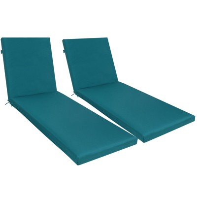 VisioGear 2PCS Set Outdoor Lounge Chair Cushion, Replacement Patio Funiture Seat Cushion, Chaise Lounge Cushion, Blue, 74.8"*23.62"*3"