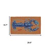 HomeRoots 16" X 30" Blue Brown And Red Lobster Indoor Coir Door Mat - 3 of 4