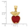Black Bow Jewelry 14k Yellow Gold Small Red Enameled Apple Pendant - 4 of 4