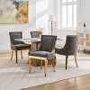 Chenille Dining Chairs Set of 2,Modern Dining Chairs with Curved Back,Fabric Upholstered Kitchen Chairs for Dining Room-Coolbibila - 3 of 4