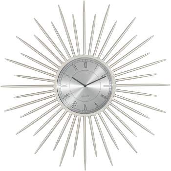Dahlia Studios River Parks Studio Castallia Silver 28" Round Metal Wall Clock