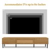 PAGED Rattan TV Stand with Variable Color Light Strip, Wooden TV Console with Adjustable Shelf and Metal Leg, TV Stands for Living Room - 4 of 4
