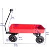 VisioGear Portable Outdoor Wagons with Wheels, Portable Carts for Children Kids, Red, 38.19"*14.76"*29.53" - 3 of 4