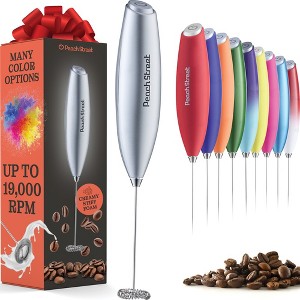 Handheld Milk Frother, Mini Foamer, Battery Operated Stainless Steel Drink Mixer for Coffee, Lattes, Cappuccino, Matcha, Chocolate - 1 of 4