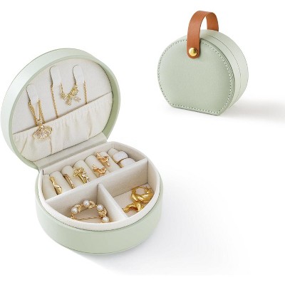 Small Travel Jewelry Case, Portable Jewelry Organizer Box for Necklace Rings Earrings