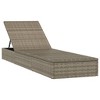 vidaXL Sunbed 1 pc with Cushion Gray 79.1"x21.7"x24.4" Poly Rattan - 3 of 4