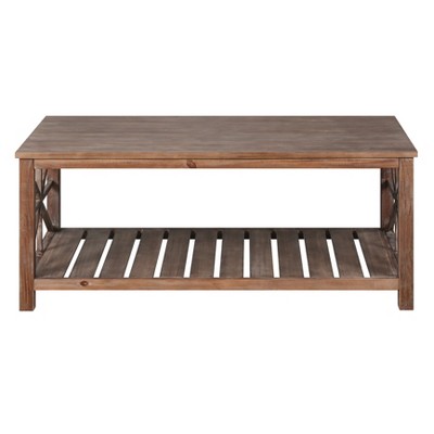 TiramisuBest Center Table Low Table 100% Solid Oak Wood Top Plate Desk Coffee Table Width 60 x Depth60 x Height 35 cm Study Desk Work From H