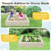 Costzon Kids Sandbox with Cover, 47"x47" HDPE Sand Box with Oxford Cover, Liner & Reinforced Frame, Weather-Resistant for Backyard (Oxide White) - 4 of 4