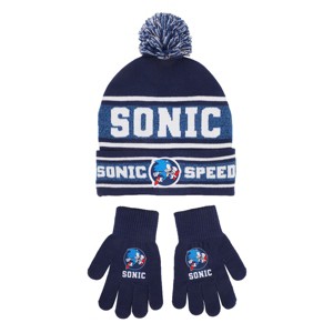 Sonic The Hedgehog Sonic Speed Youth 2-Piece Knit Beanie & Gloves Set - 1 of 4